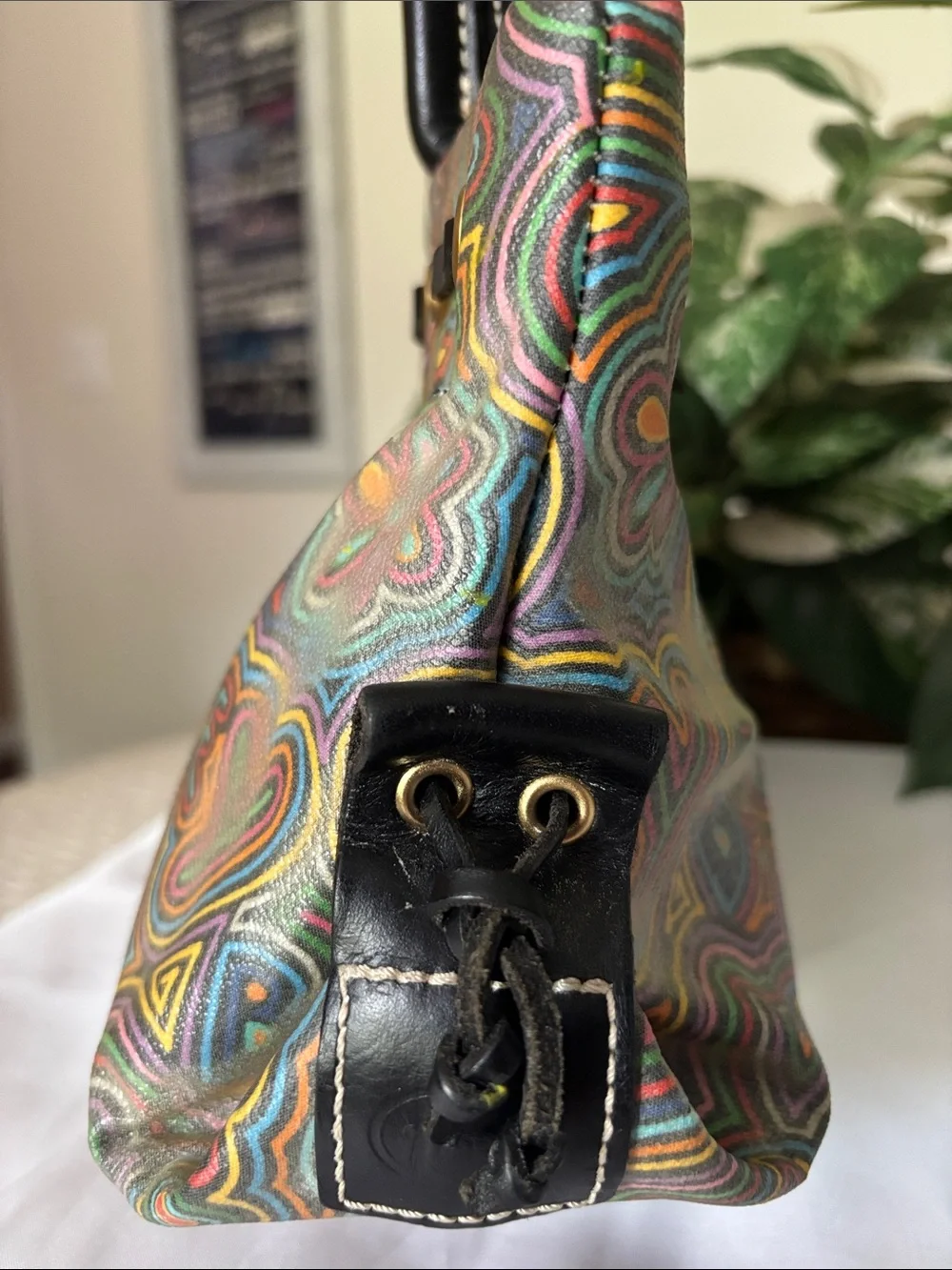 Vintage Y2K-era Dooney & Bourke Rainbow Doodle Graffiti Satchel